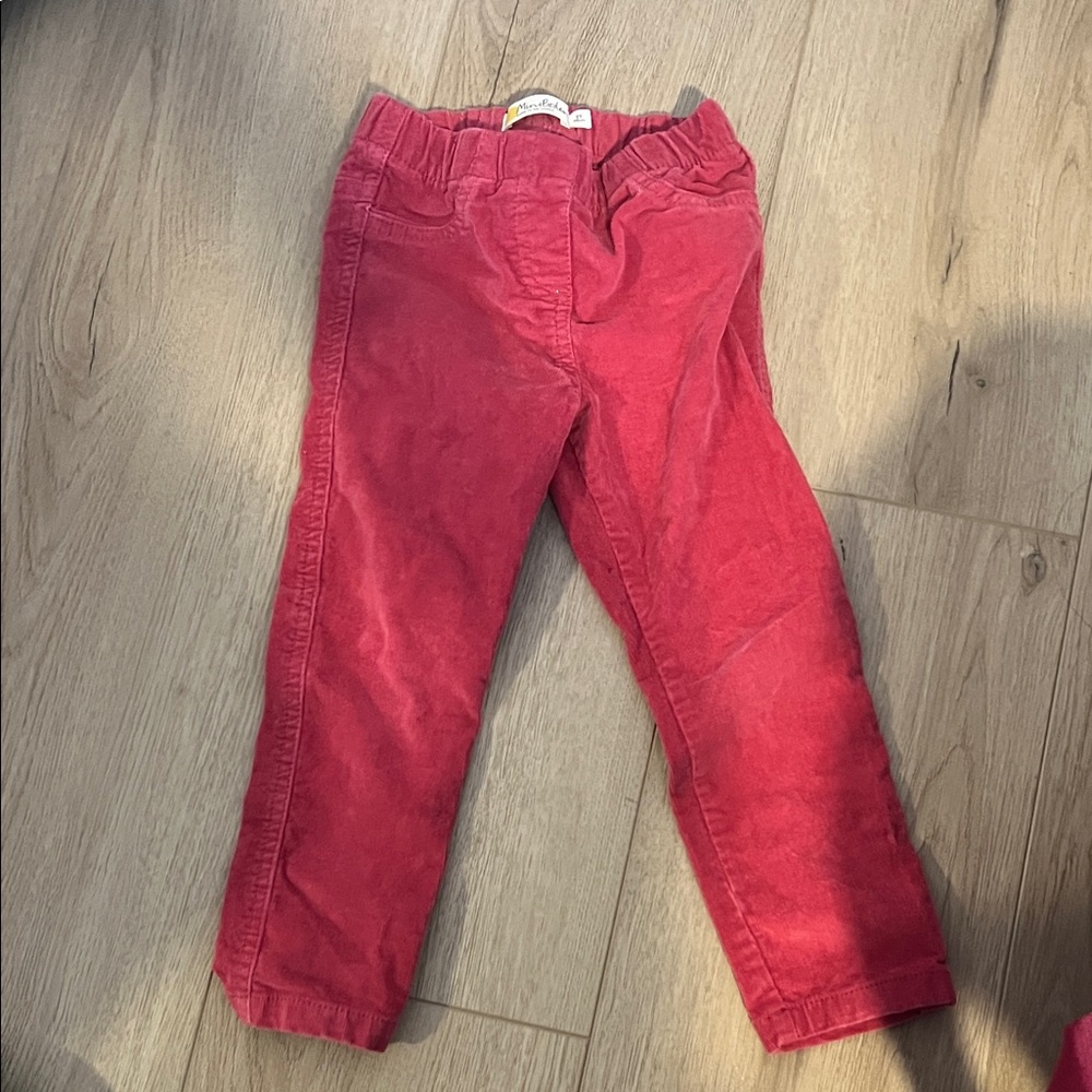 Mini Boden Vibrant Red Corduroy Trousers